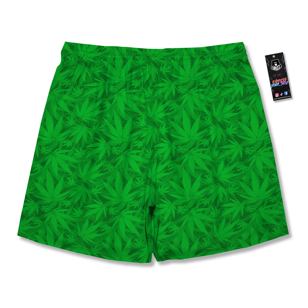 Cannabis Leaves Print Pattern Men's Running Shorts-grizzshop