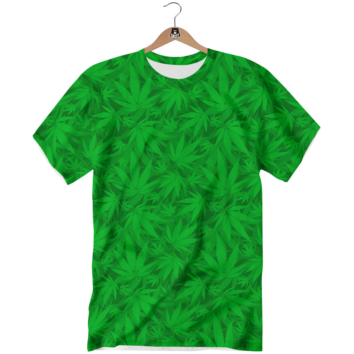 Cannabis Leaves Print Pattern T-Shirt-grizzshop