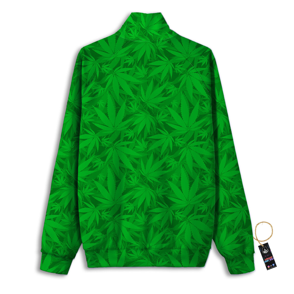 Cannabis Leaves Print Pattern Track Jacket-grizzshop