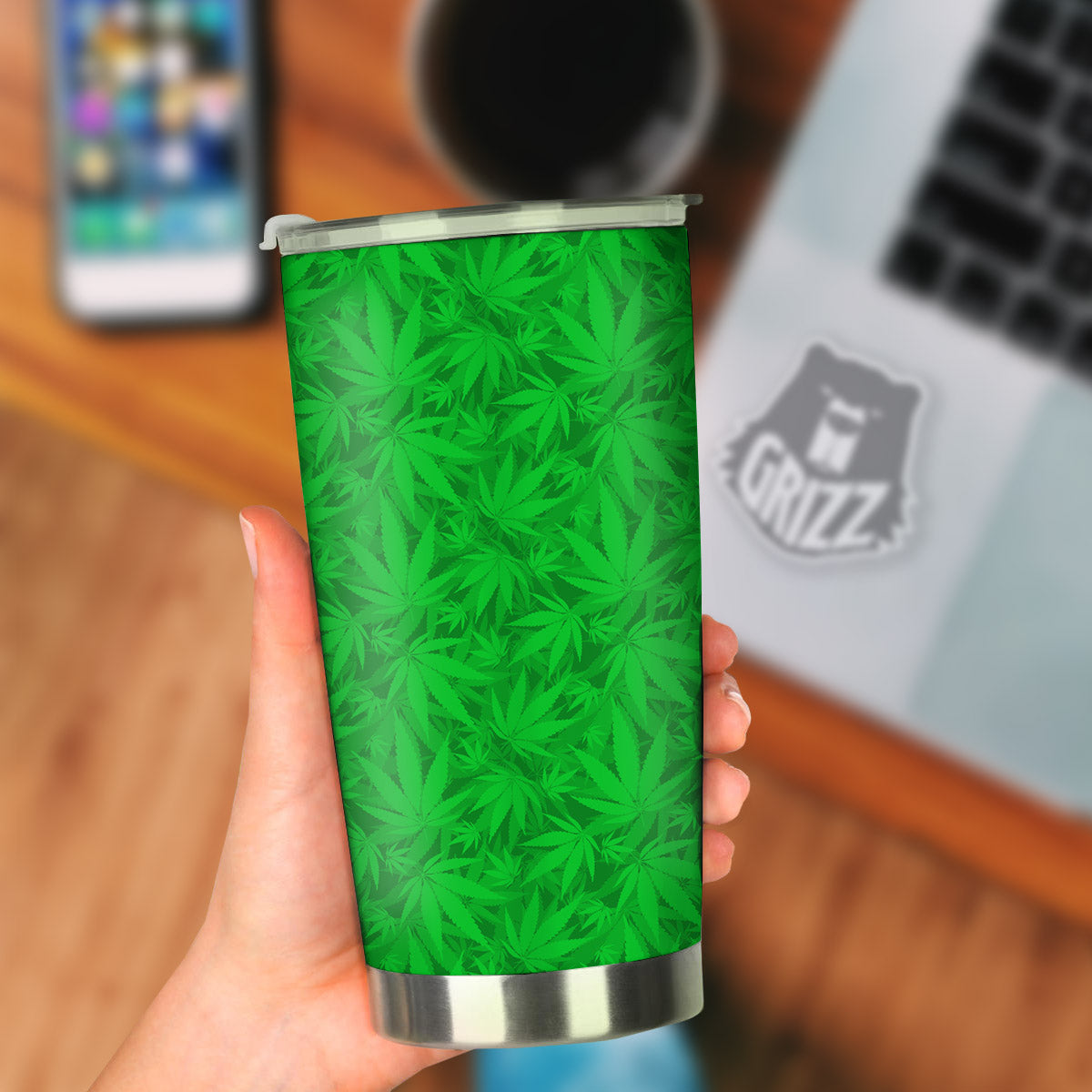 Cannabis Leaves Print Pattern Tumbler-grizzshop