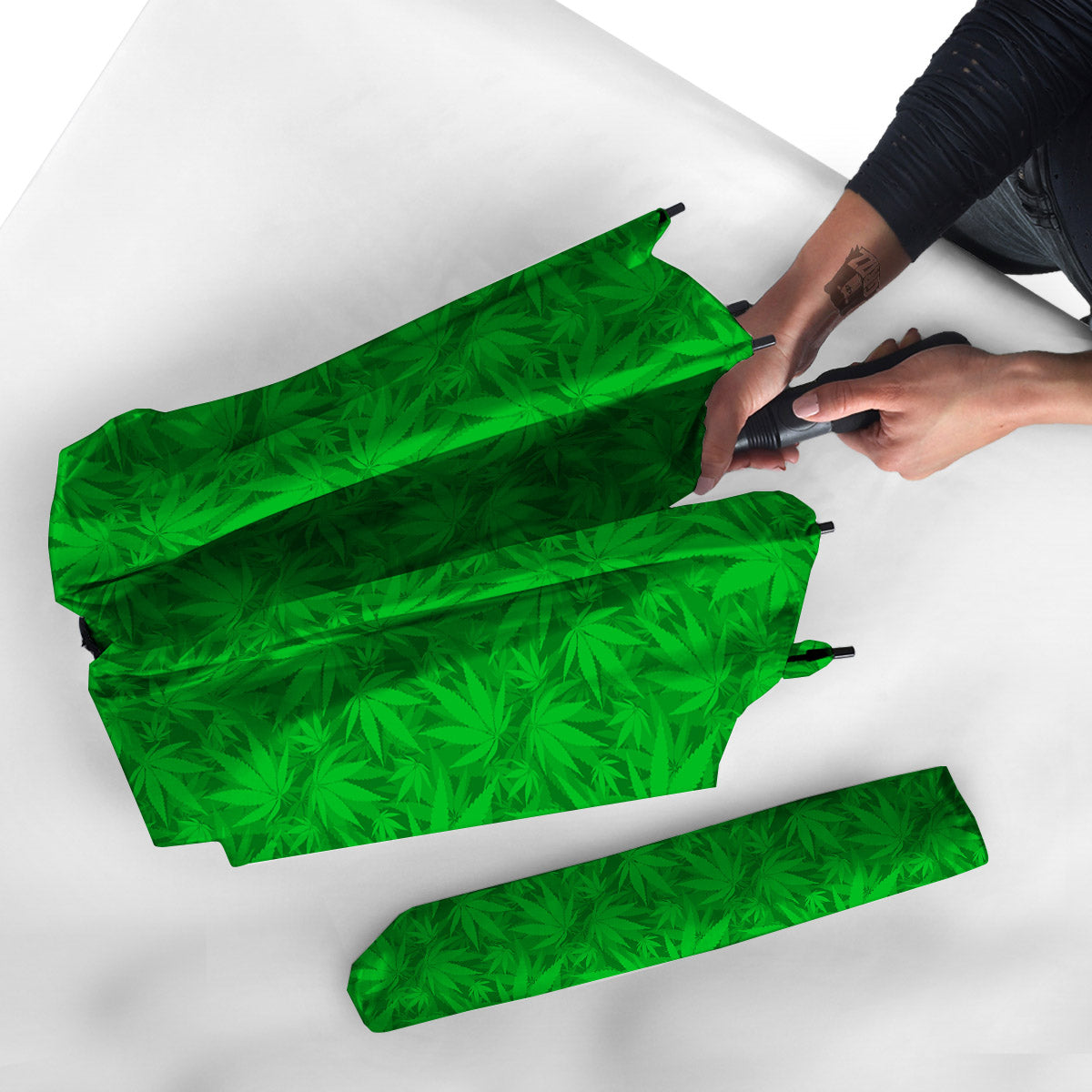 Cannabis Leaves Print Pattern Umbrella-grizzshop