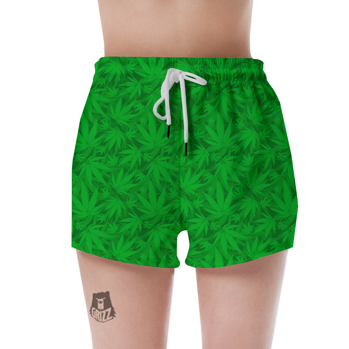 Cannabis Leaves Print Pattern Women's Shorts-grizzshop