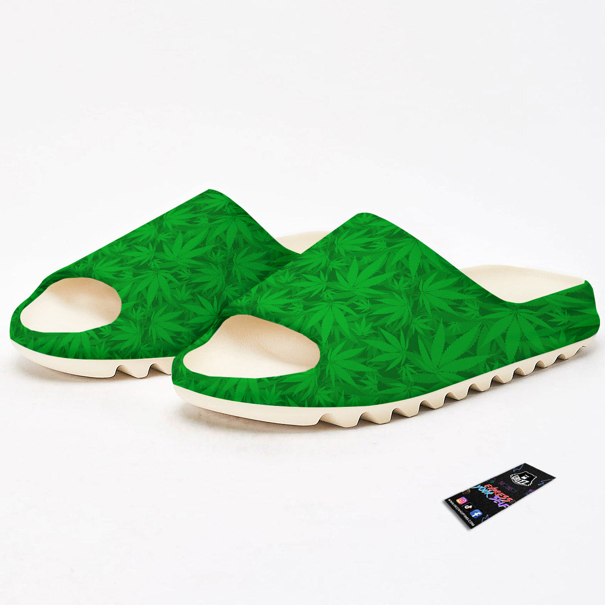 Cannabis Leaves Print Pattern Sandals-grizzshop
