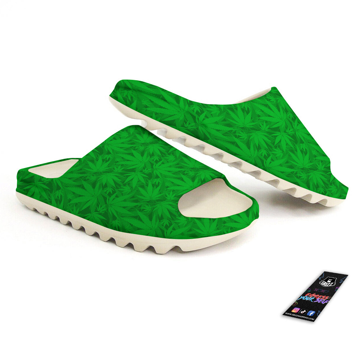 Cannabis Leaves Print Pattern Sandals-grizzshop