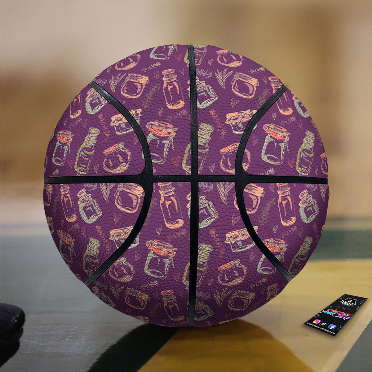 Canning Doodle Print Pattern Basketball-grizzshop