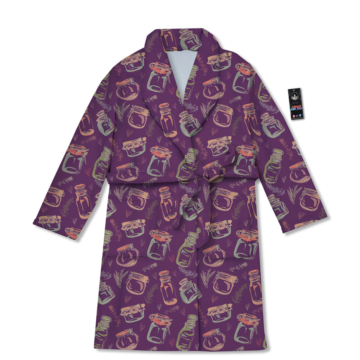 Canning Doodle Print Pattern Bathrobe-grizzshop