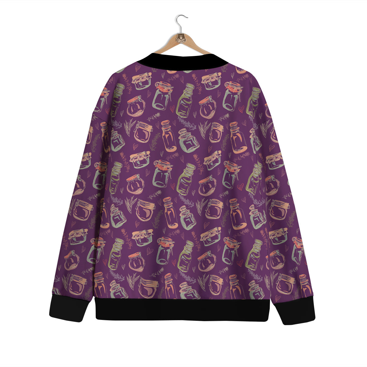 Canning Doodle Print Pattern Cardigan-grizzshop