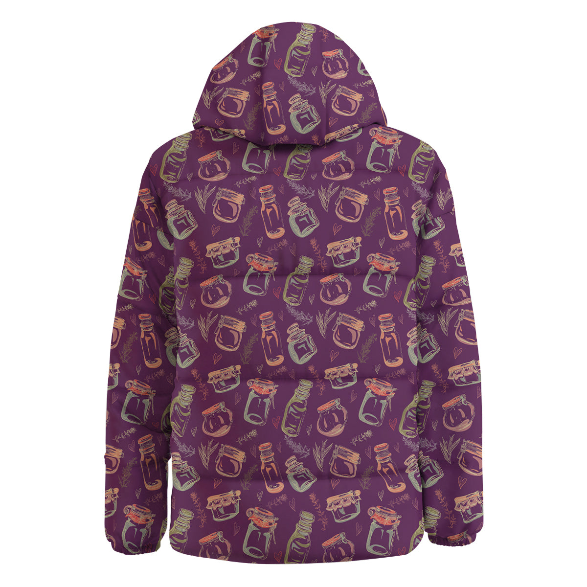 Canning Doodle Print Pattern Down Jacket-grizzshop