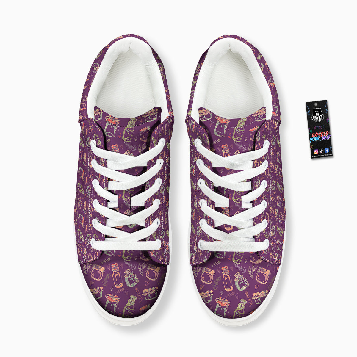 Canning Doodle Print Pattern Platform Shoes-grizzshop