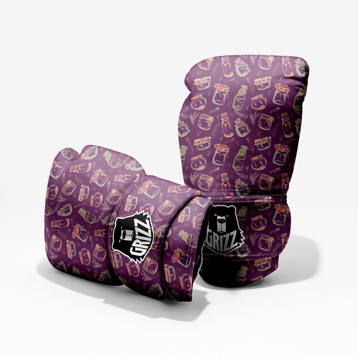 Canning Doodle Print Pattern Sparring Gloves-grizzshop