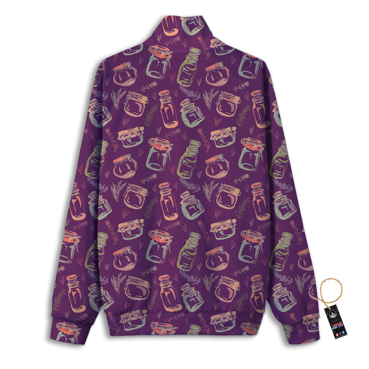 Canning Doodle Print Pattern Track Jacket-grizzshop