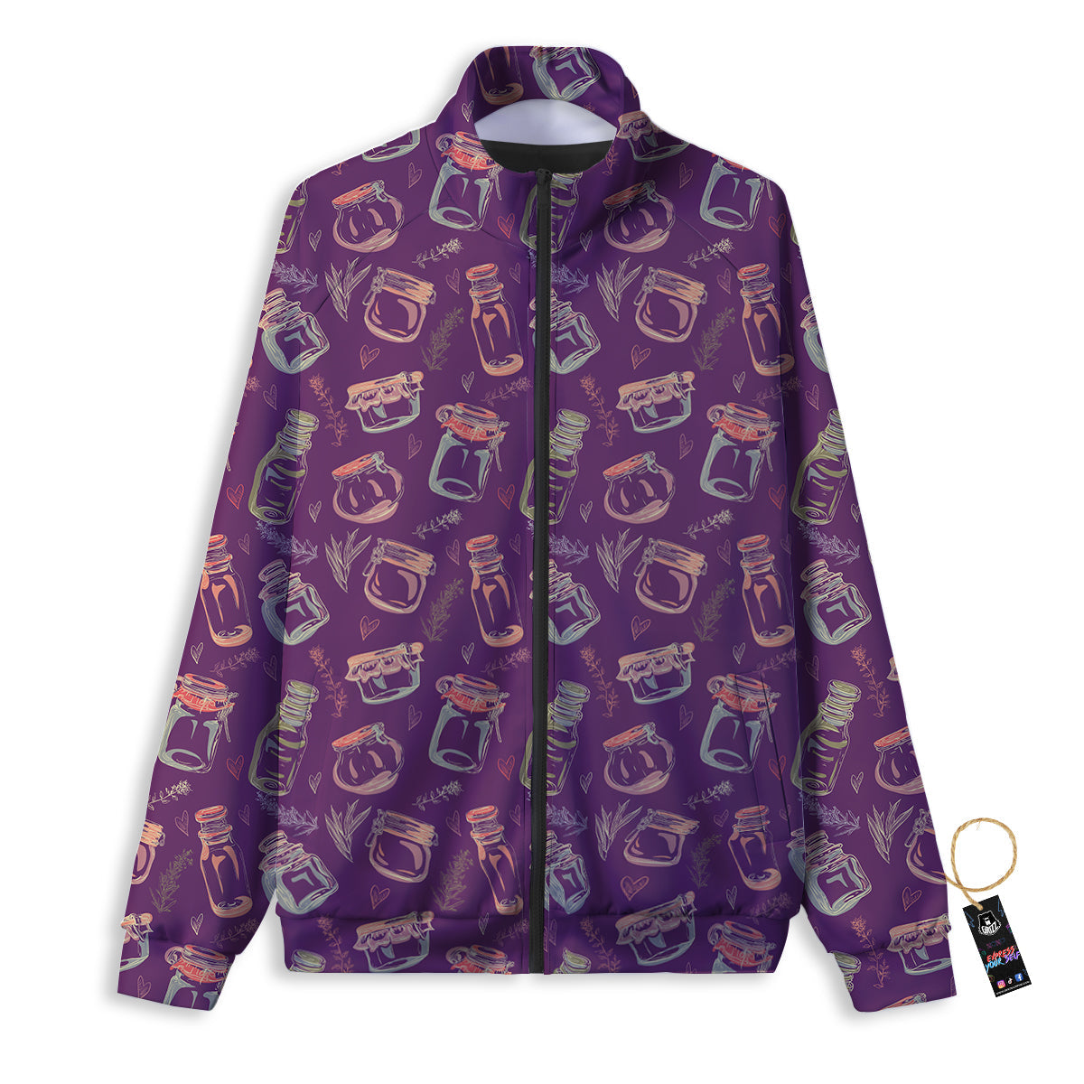 Canning Doodle Print Pattern Track Jacket-grizzshop