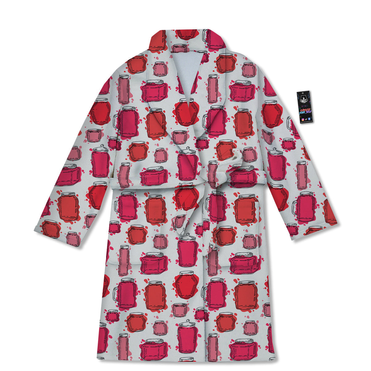 Canning Watercolor Print Pattern Bathrobe-grizzshop