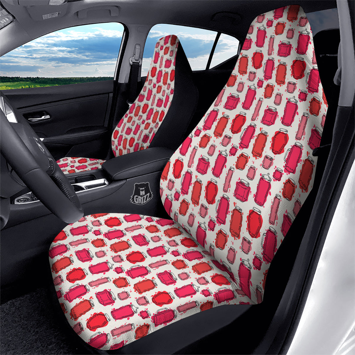 Canning Watercolor Print Pattern Car Seat Covers-grizzshop