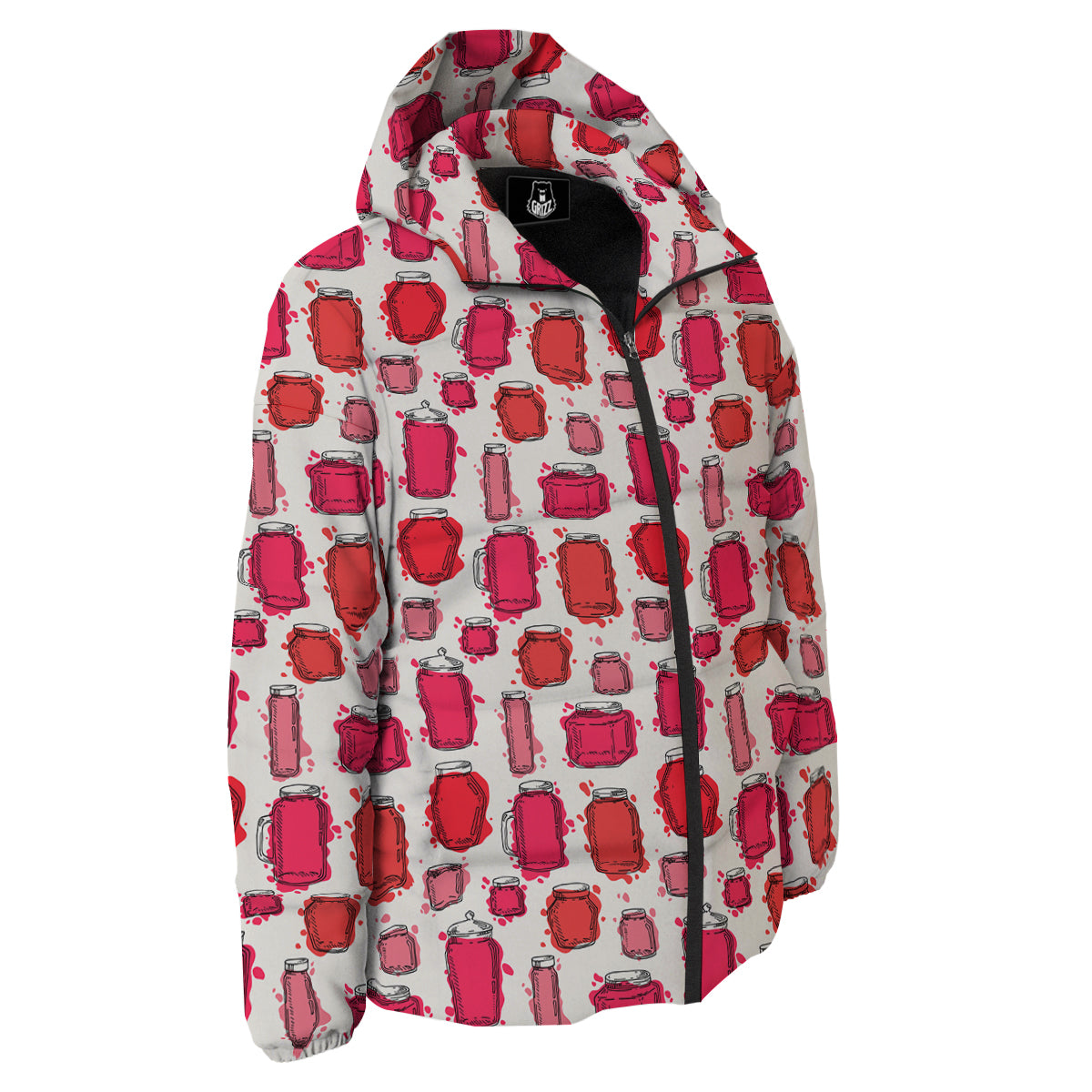 Canning Watercolor Print Pattern Down Jacket-grizzshop