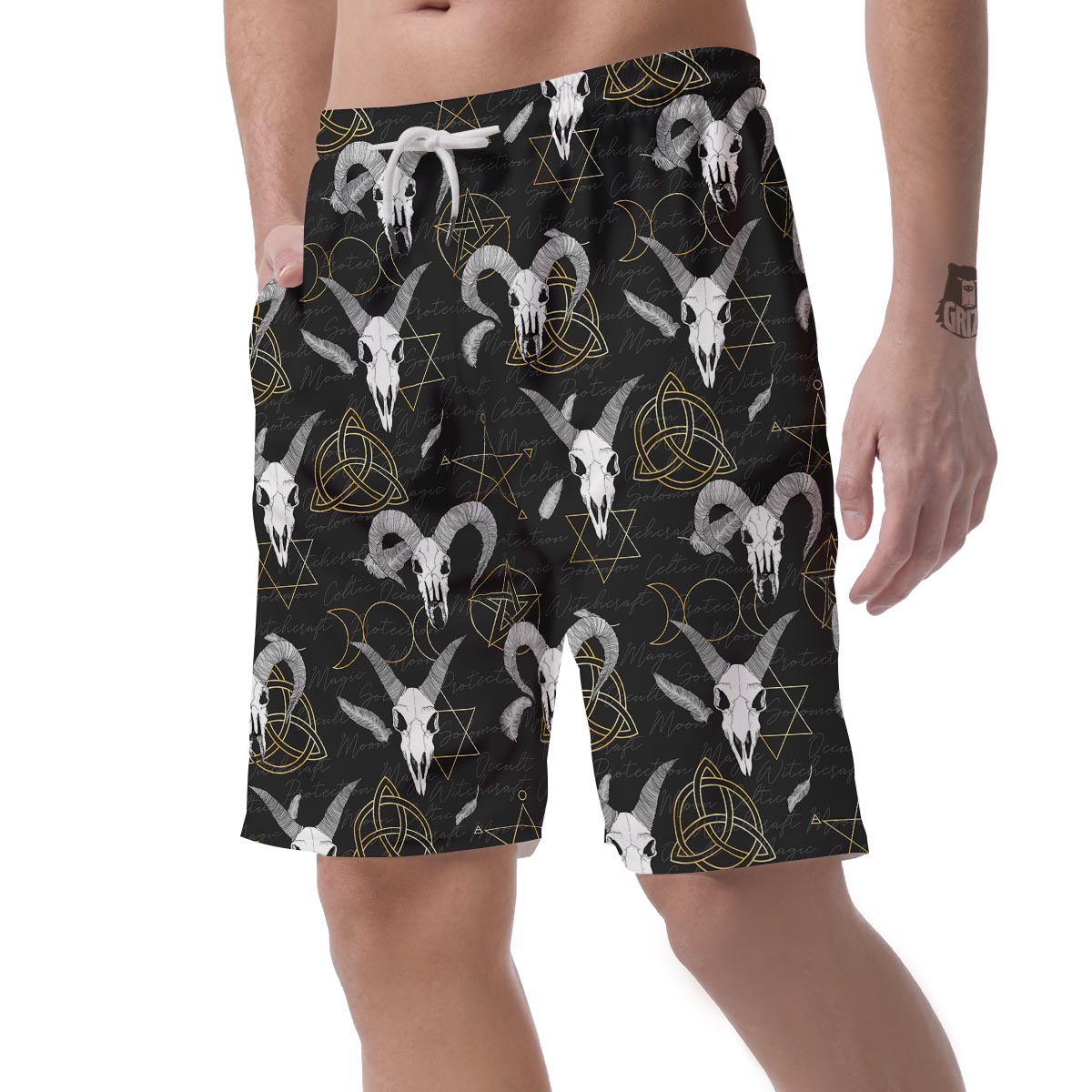 Capricorn Astrology Witch Gothic Men's Shorts-grizzshop