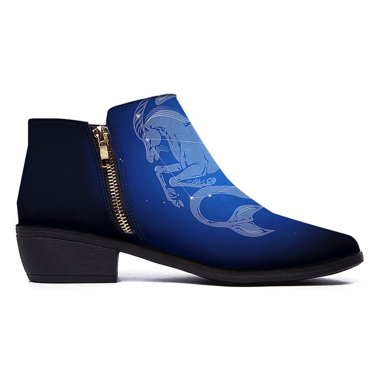 Capricorn Constellation Print Ankle Boots-grizzshop
