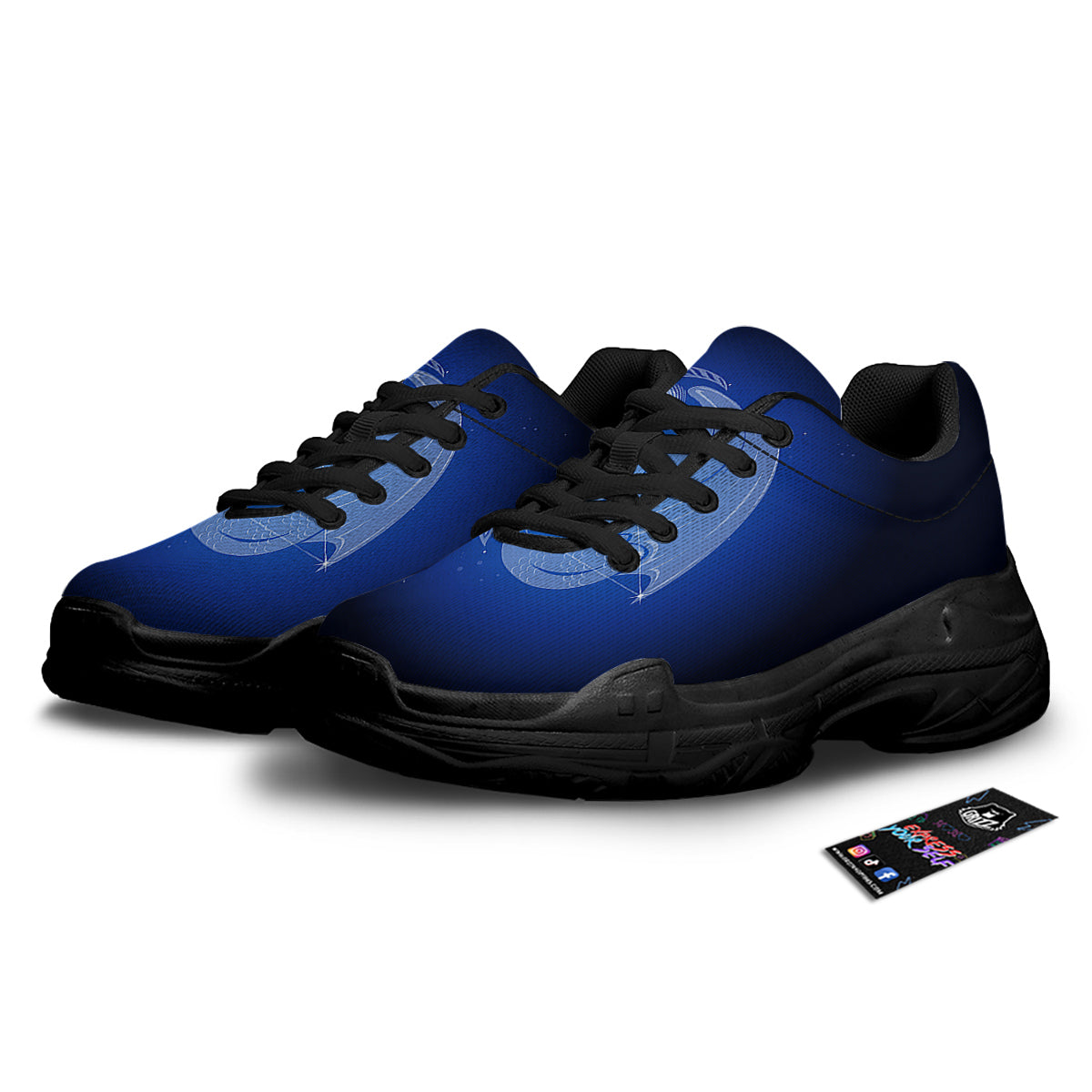 Capricorn Constellation Print Black Chunky Shoes-grizzshop