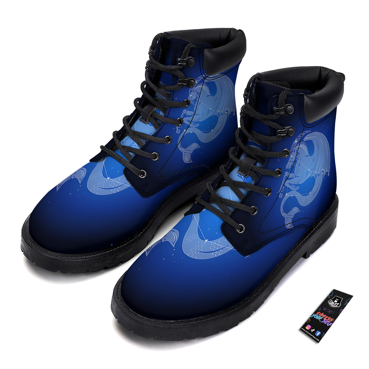 Capricorn Constellation Print Boots-grizzshop