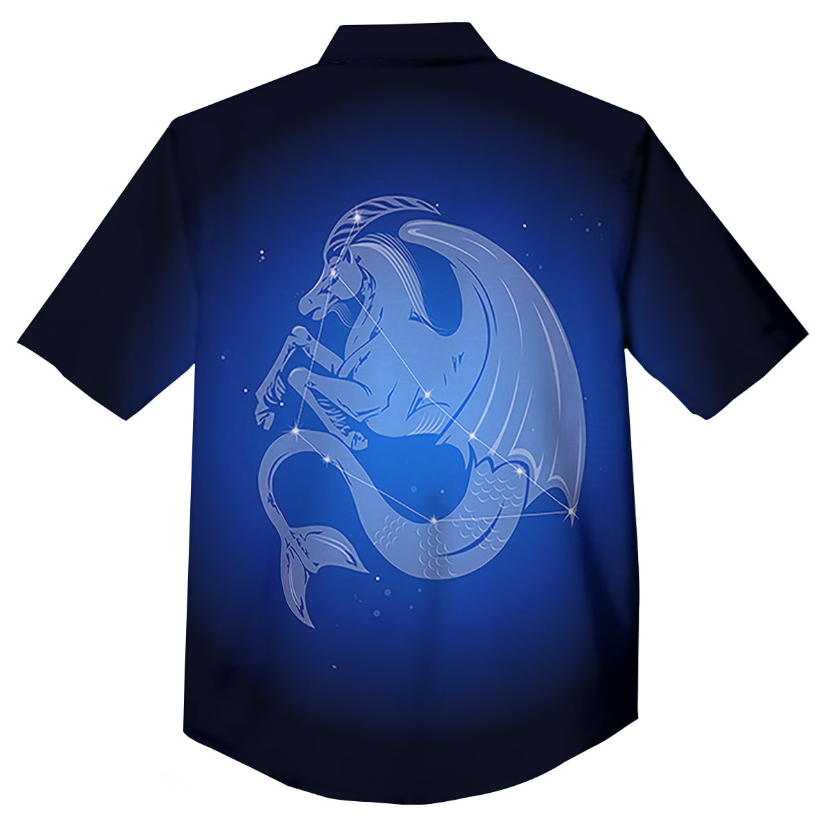 Capricorn Constellation Print Button Up Shirt-grizzshop