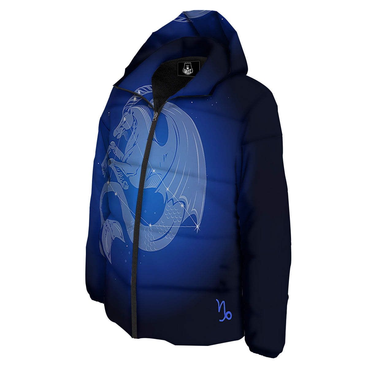 Capricorn Constellation Print Down Jacket-grizzshop