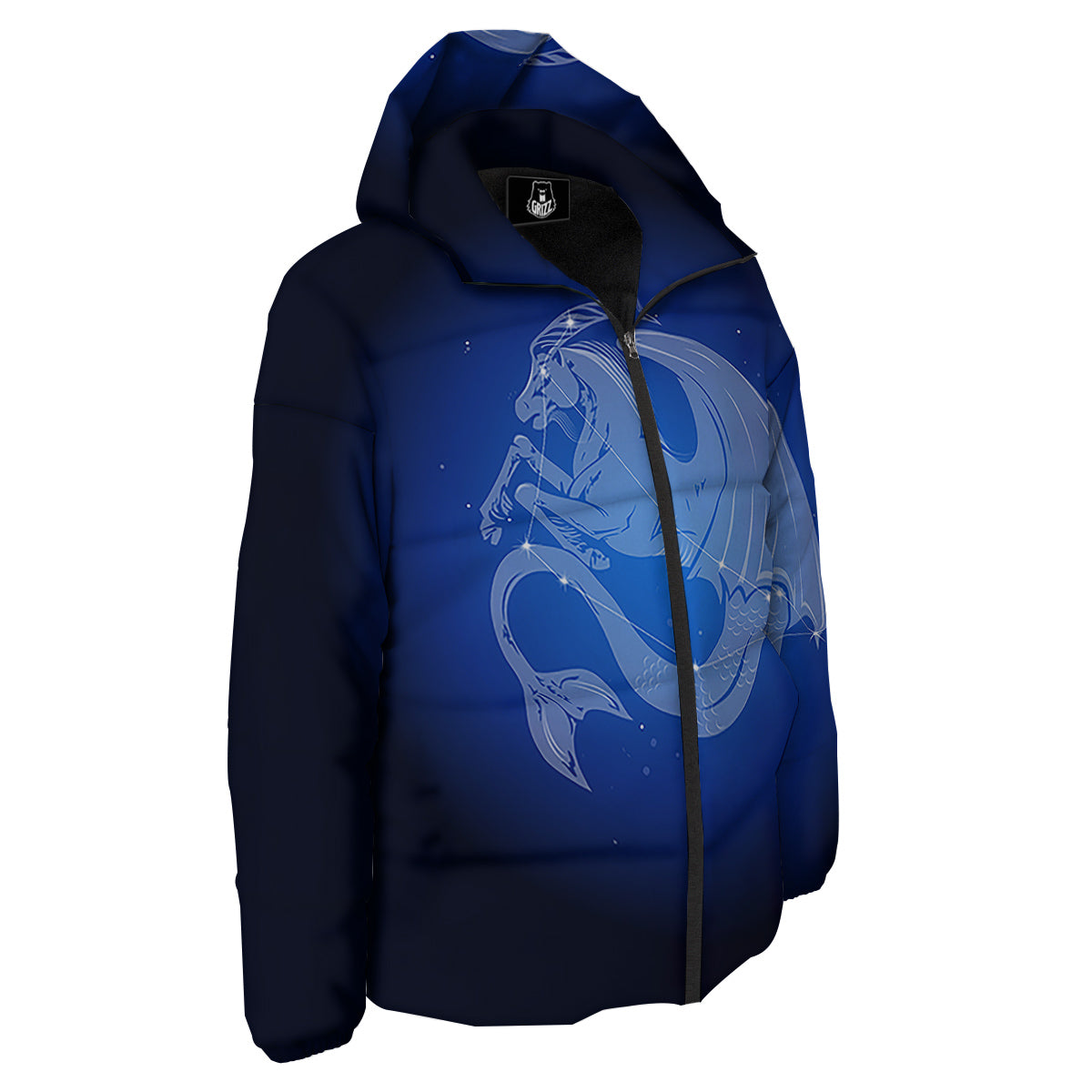 Capricorn Constellation Print Down Jacket-grizzshop