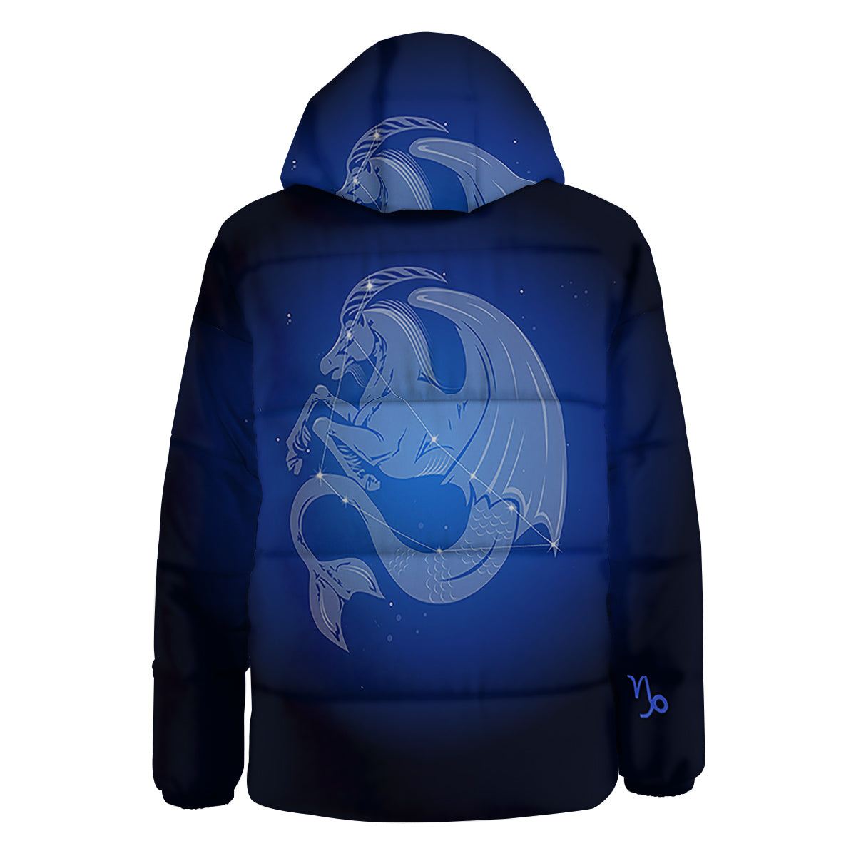 Capricorn Constellation Print Down Jacket-grizzshop