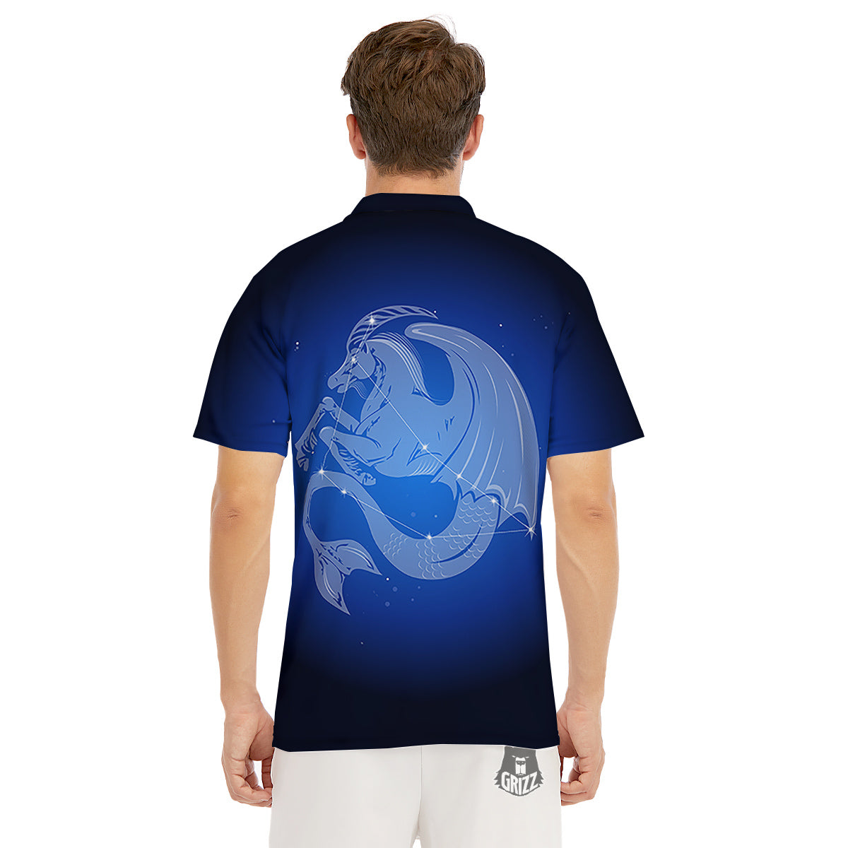Capricorn Constellation Print Men's Golf Shirts-grizzshop