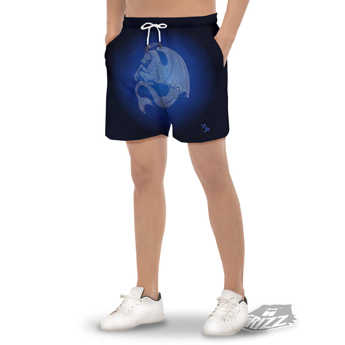 Capricorn Constellation Print Men's Gym Shorts-grizzshop