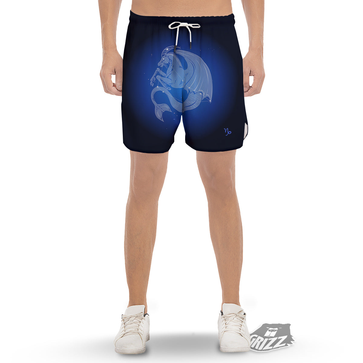 Capricorn Constellation Print Men's Gym Shorts-grizzshop