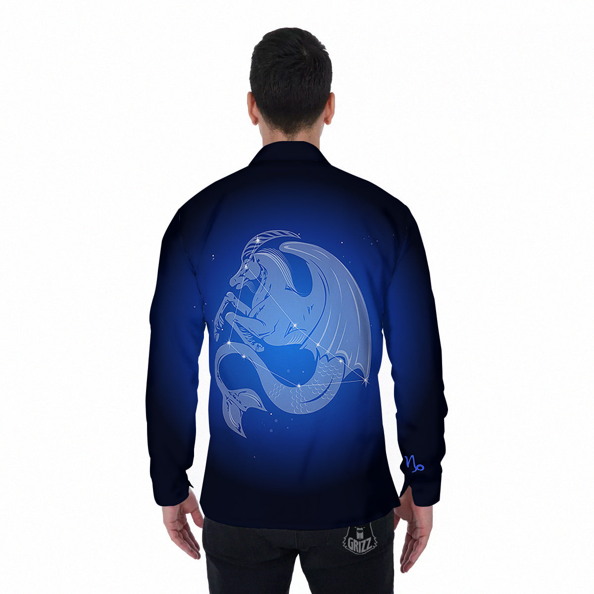 Capricorn Constellation Print Men's Long Sleeve Shirts-grizzshop