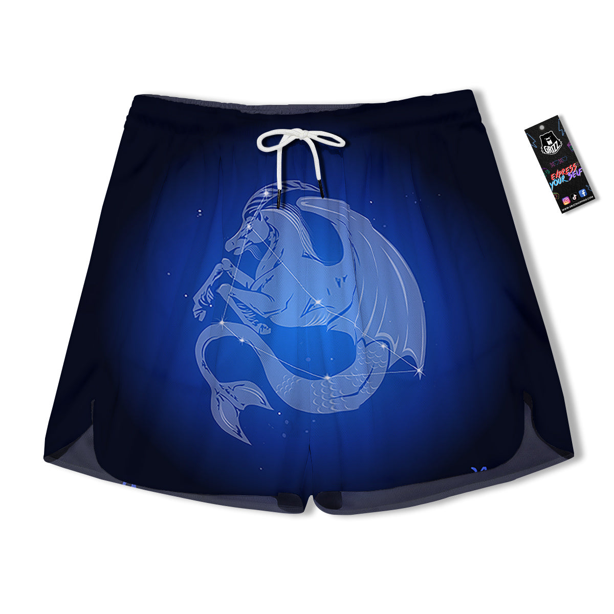 Capricorn Constellation Print Men's Running Shorts-grizzshop