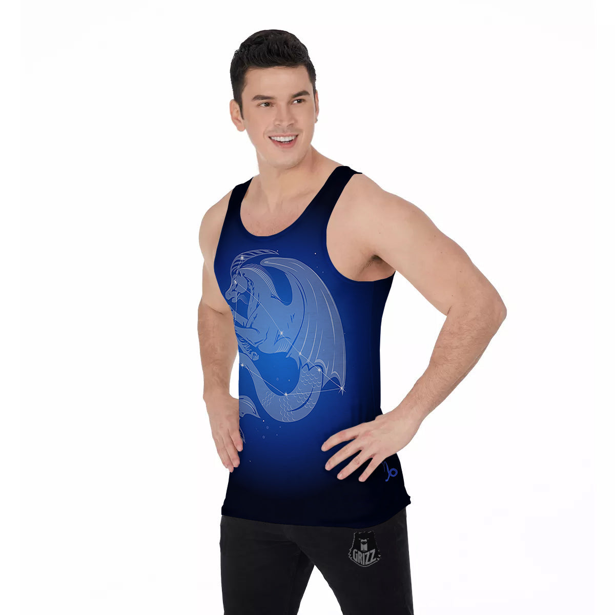 Capricorn Constellation Print Men's Tank Top-grizzshop