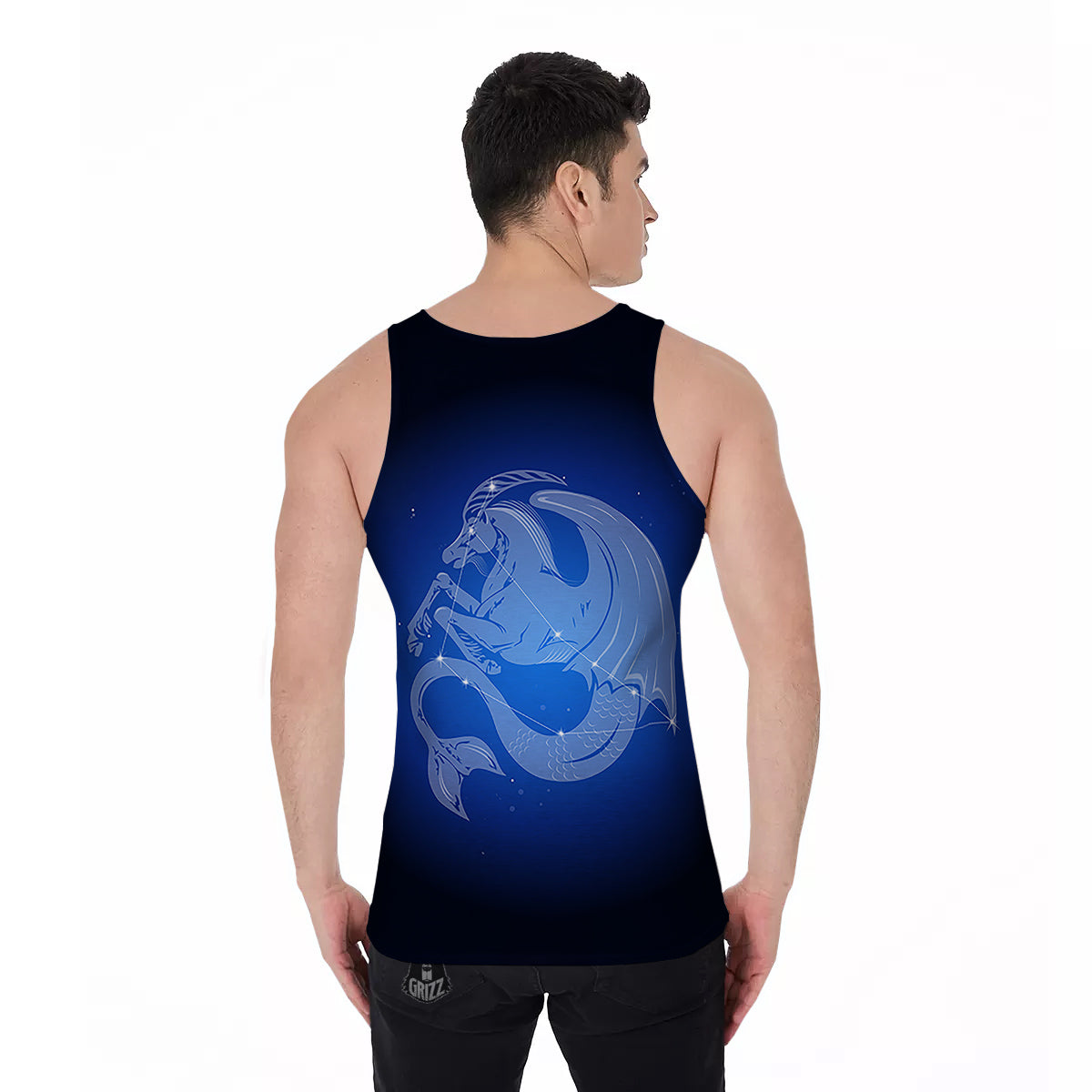 Capricorn Constellation Print Men's Tank Top-grizzshop