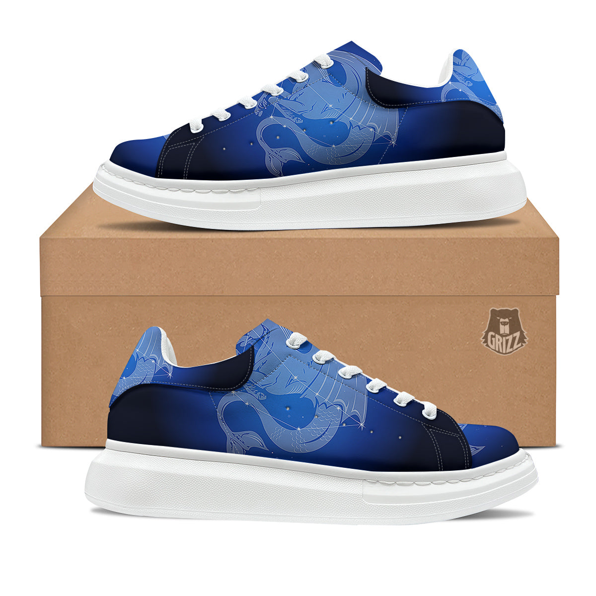 Capricorn Constellation Print Platform Shoes-grizzshop