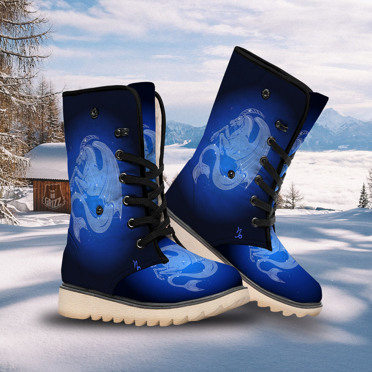 Capricorn Constellation Print Snow Boots-grizzshop