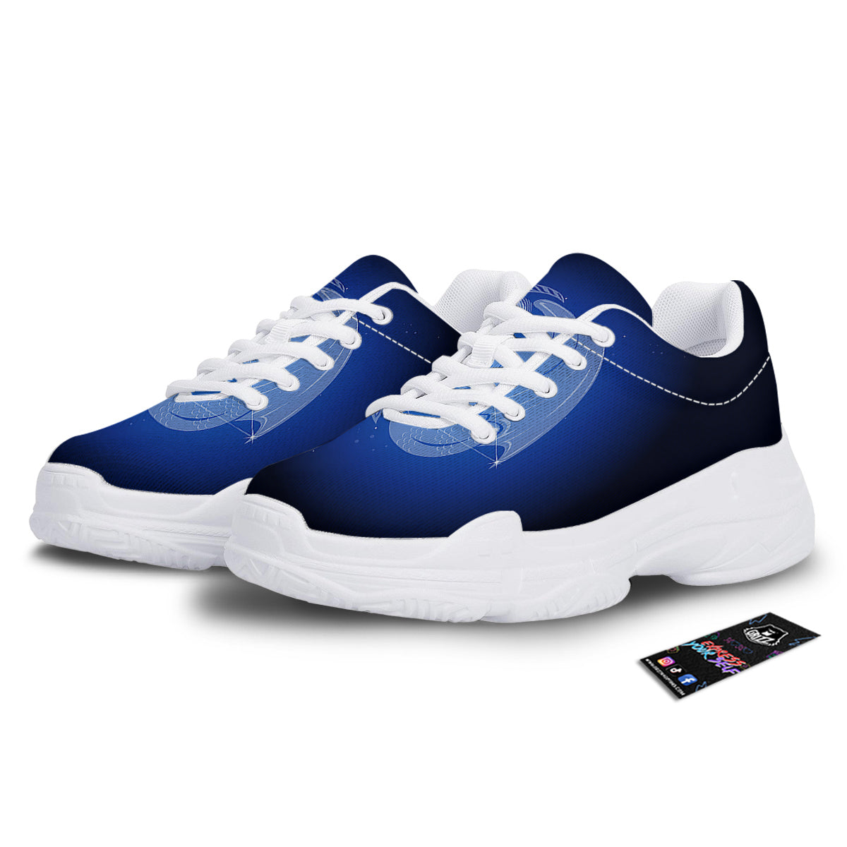 Capricorn Constellation Print White Chunky Shoes-grizzshop