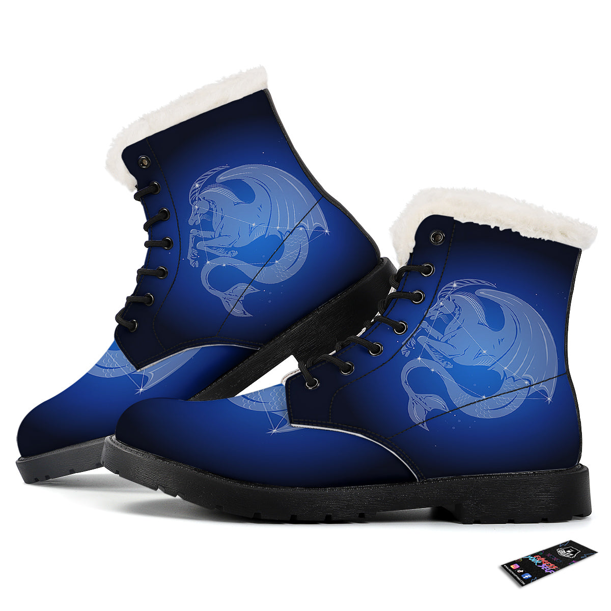 Capricorn Constellation Print Winter Boots-grizzshop