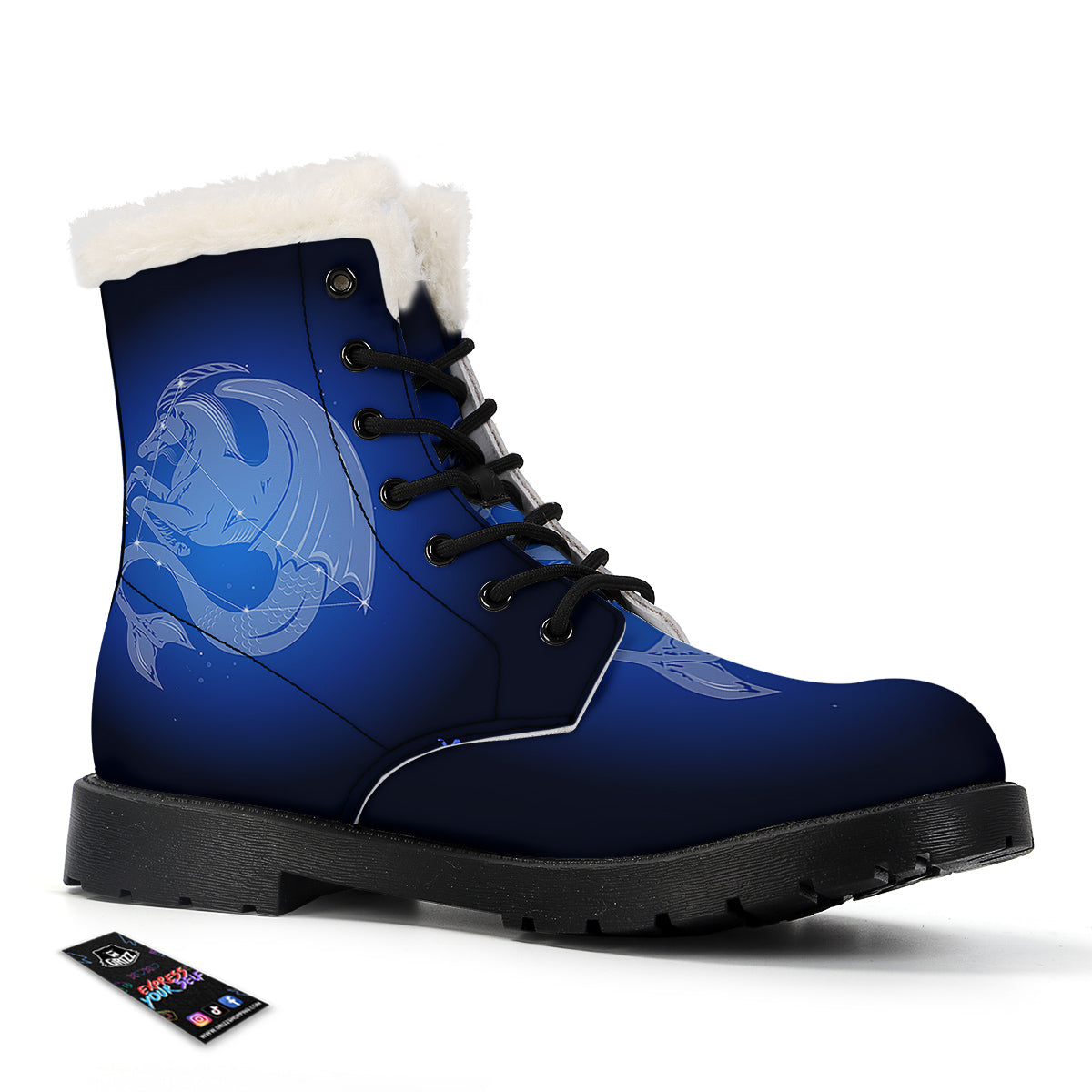 Capricorn Constellation Print Winter Boots-grizzshop