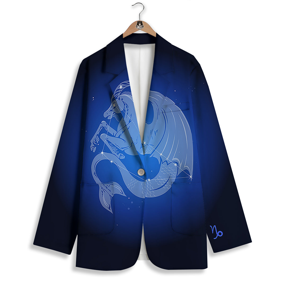 Capricorn Constellation Print Women's Blazer-grizzshop