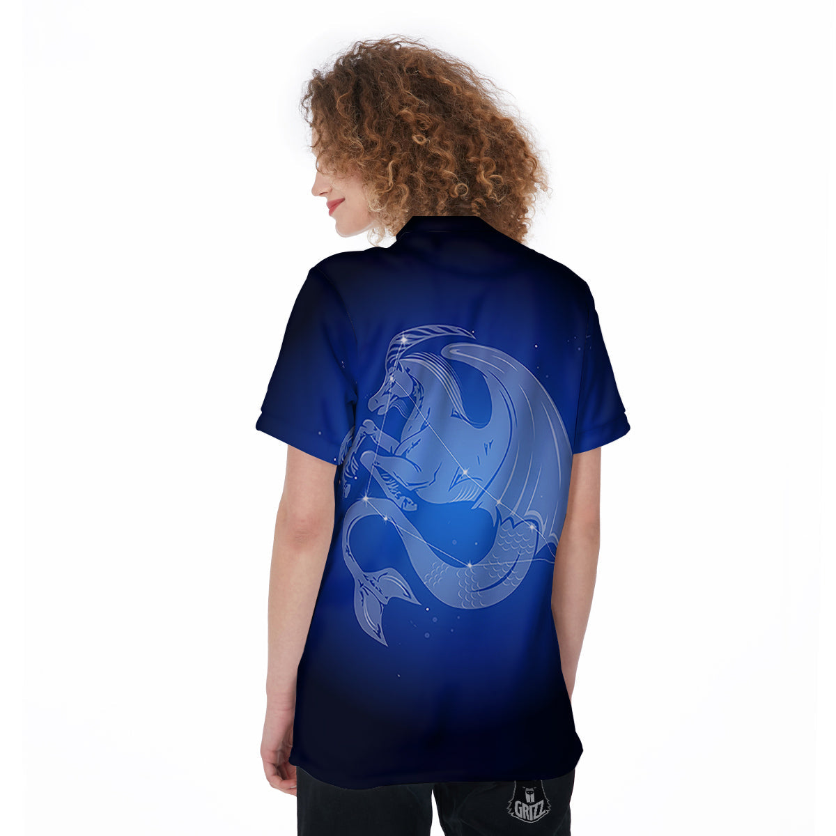 Capricorn Constellation Print Women's Golf Shirts-grizzshop