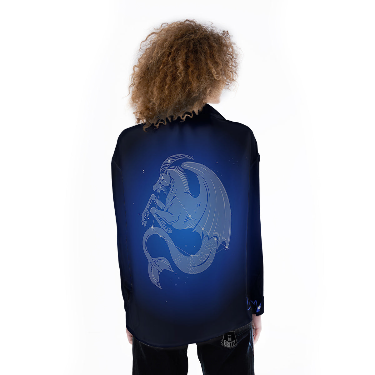 Capricorn Constellation Print Women's Long Sleeve Shirts-grizzshop