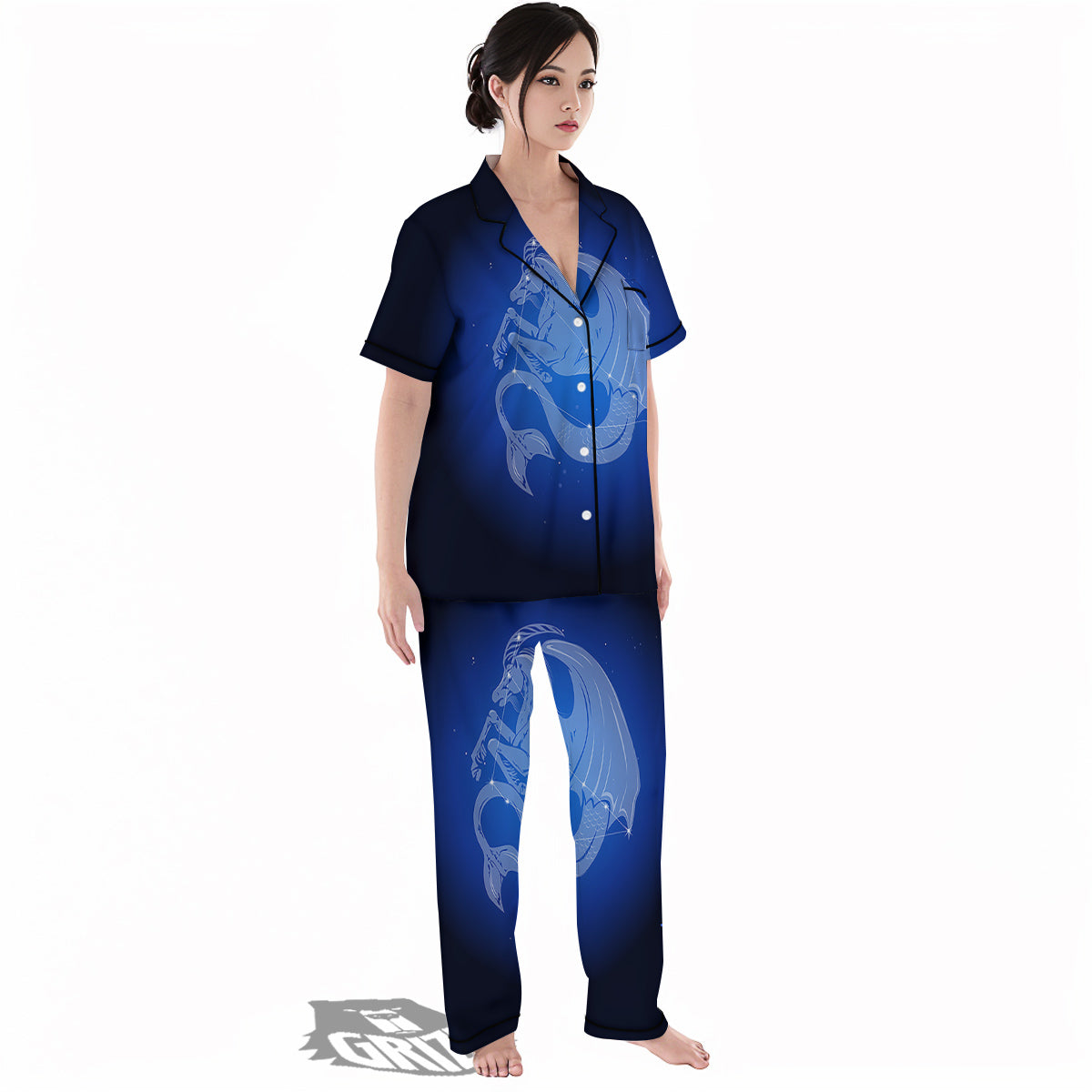 Capricorn Constellation Print Women's Pajamas Set-grizzshop