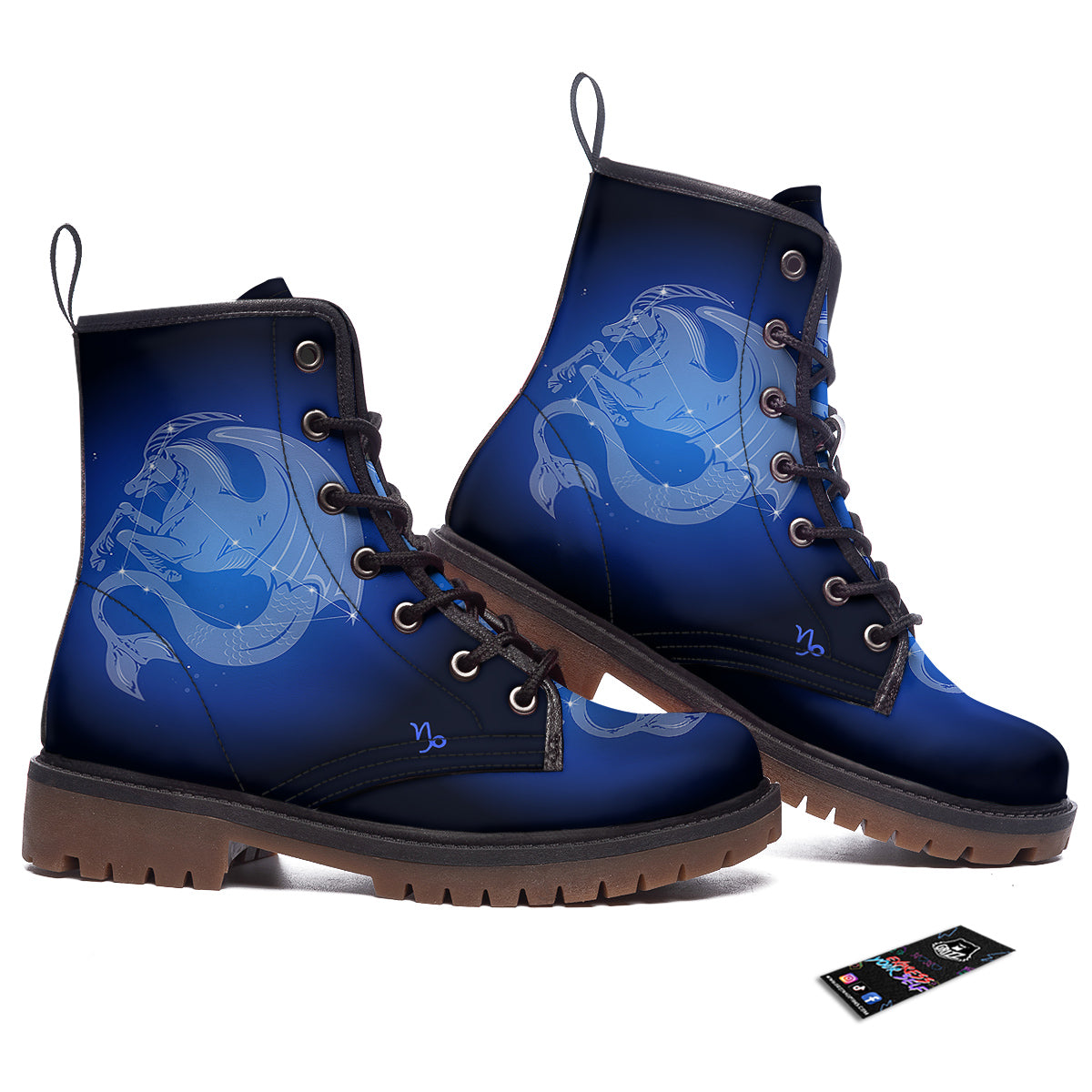 Capricorn Constellation Print Work Boots-grizzshop