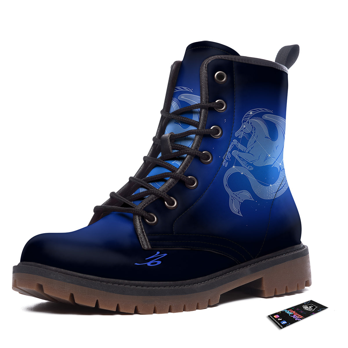 Capricorn Constellation Print Work Boots-grizzshop