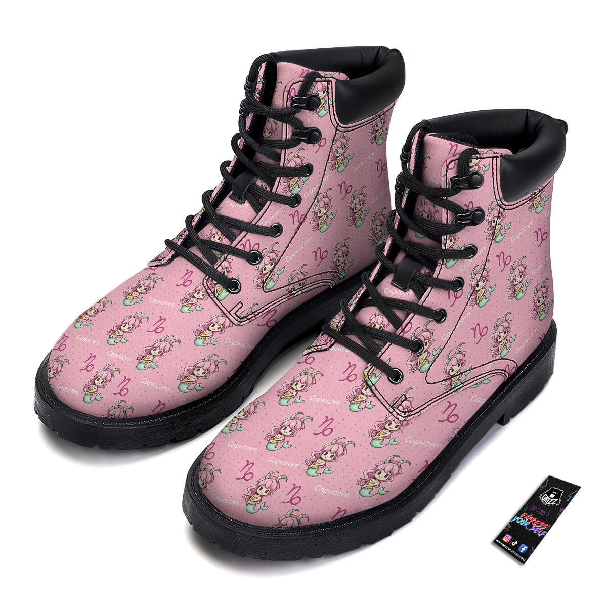 Capricorn Cute Cartoon Print Pattern Boots-grizzshop