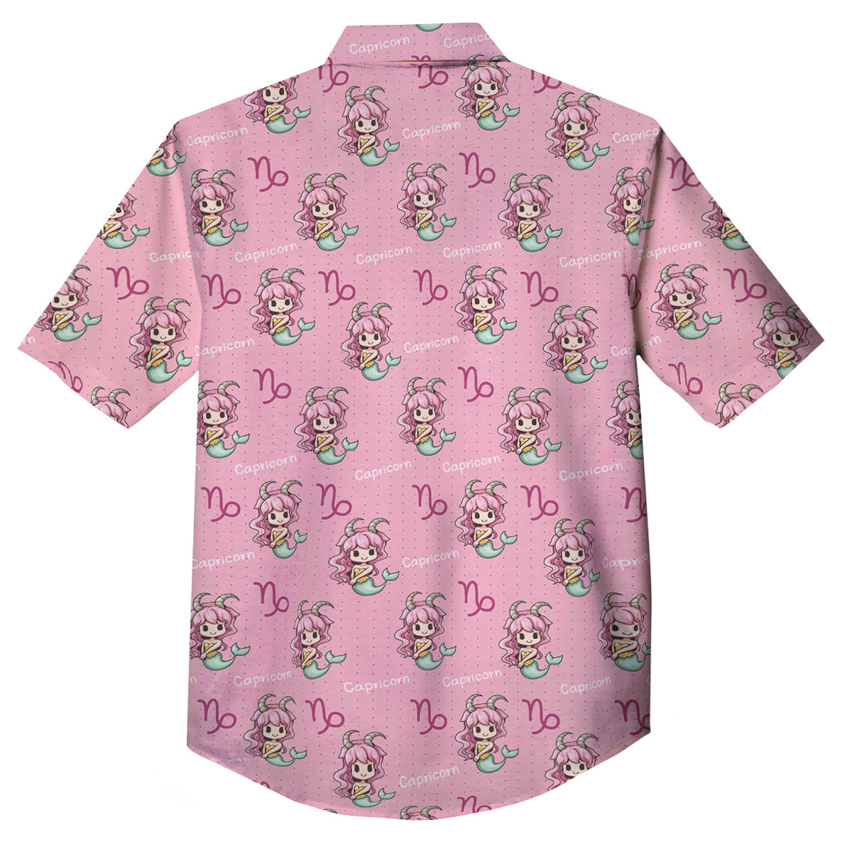 Capricorn Cute Cartoon Print Pattern Button Up Shirt-grizzshop