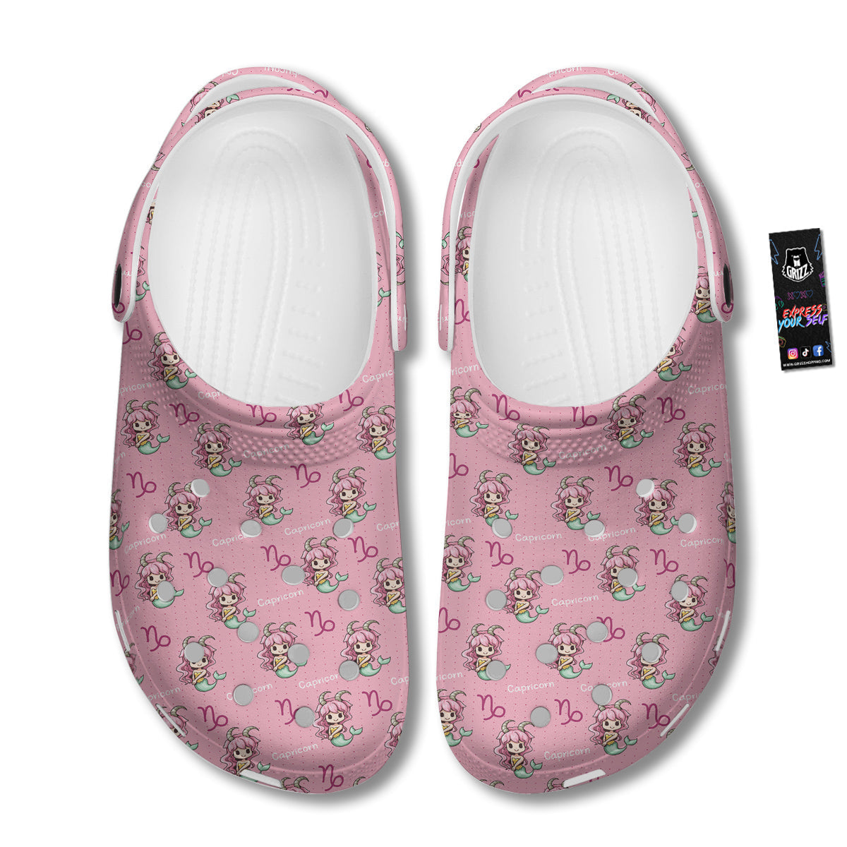 Capricorn Cute Cartoon Print Pattern Clog-grizzshop