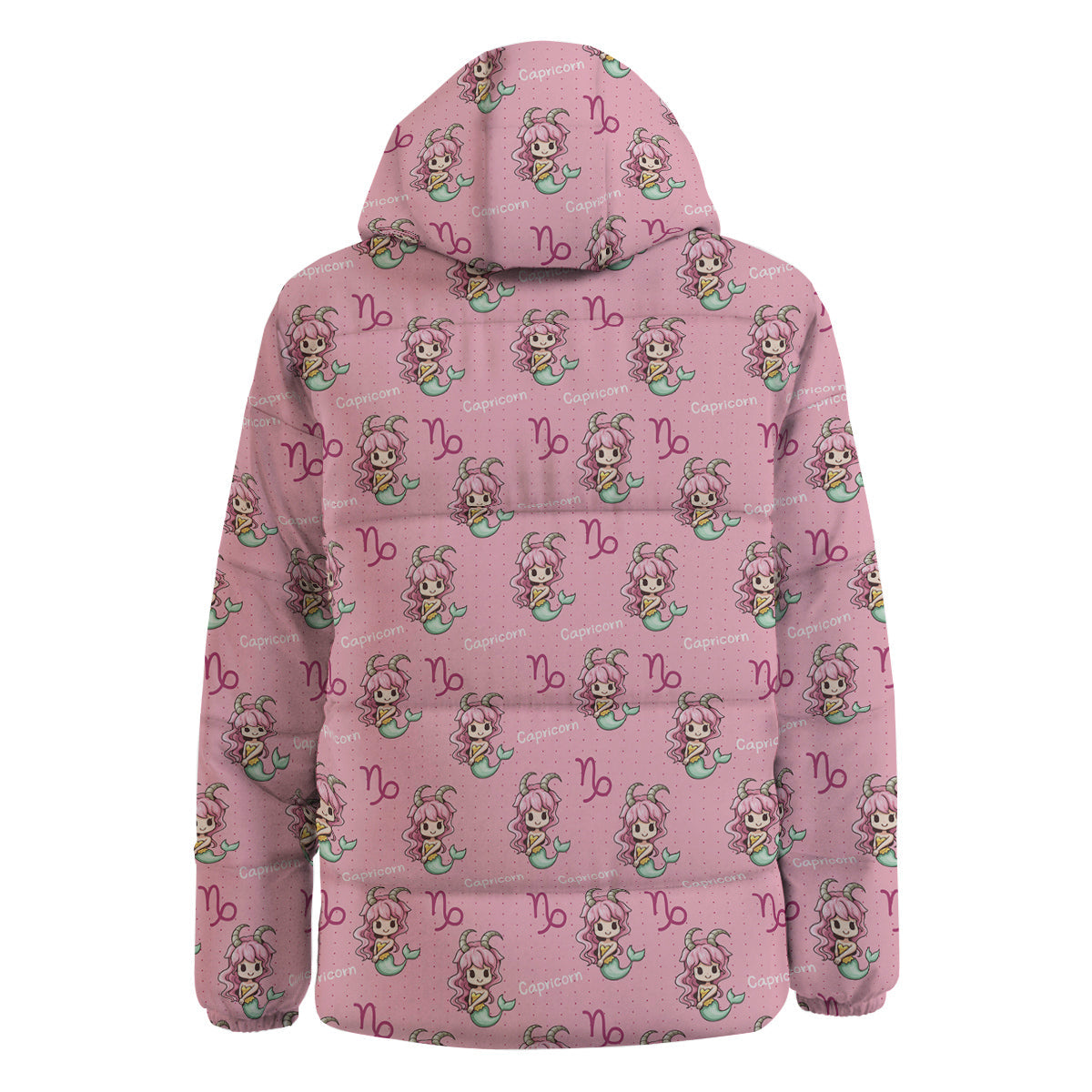 Capricorn Cute Cartoon Print Pattern Down Jacket-grizzshop