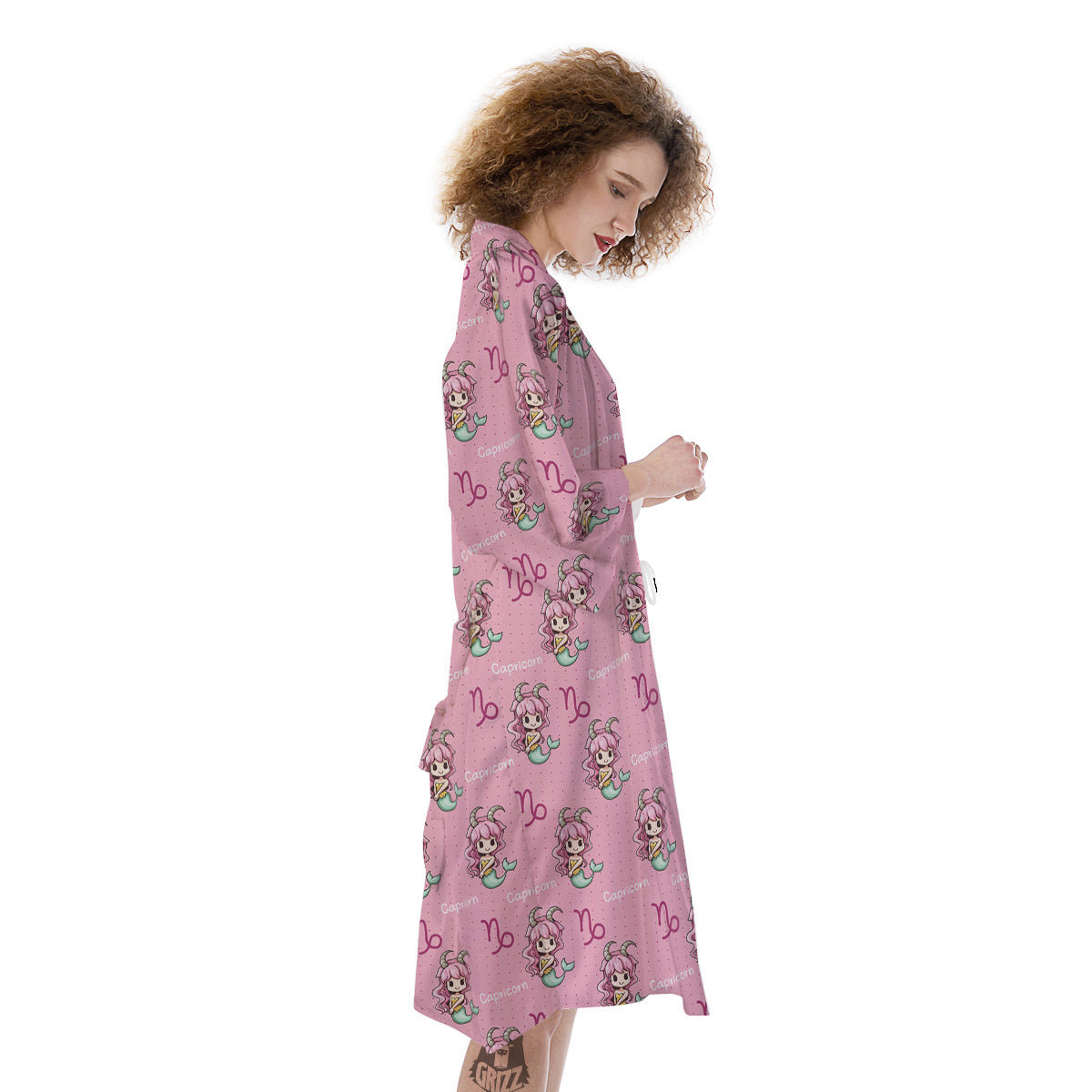 Capricorn Cute Cartoon Print Pattern Kimono-grizzshop
